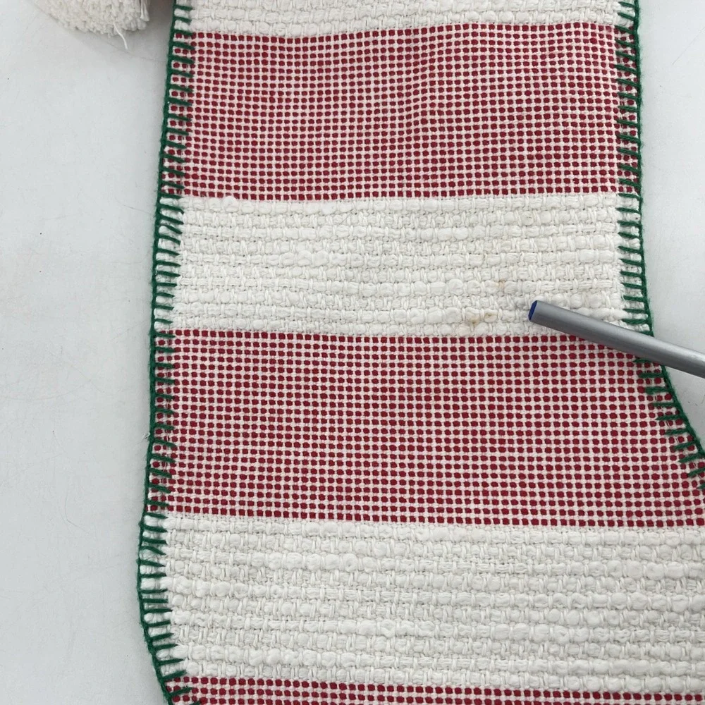 Rare Target Wondershop Christmas Stocking Woven Stitched Striped Poms Tassel 21